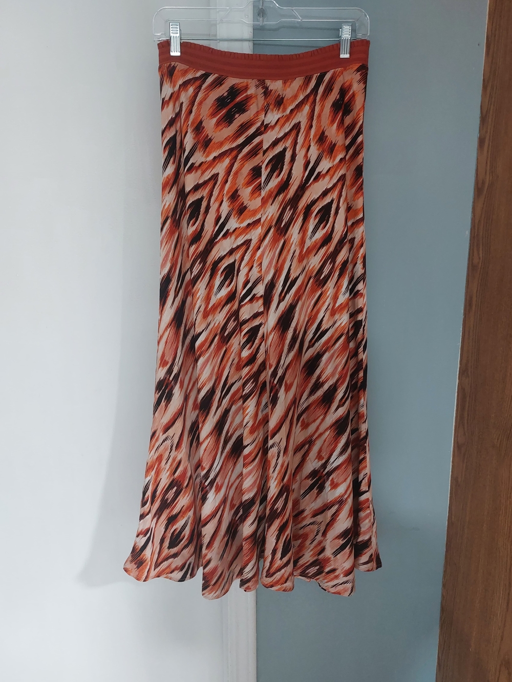 Orange Patterned A-Line Women's Skirt